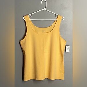 J Jill Perfect Tank Top Sz 2X Cotton Blend Cantaloupe Peach Scoop Neck Capsule